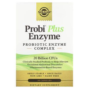 Solgar Probiotic Enzyme Complex 20 Billion CFUs 30 капсул Пробіотики та пребіотики