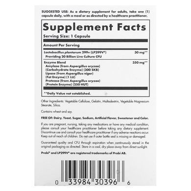 Solgar Probiotic Enzyme Complex 20 Billion CFUs 30 капсул Пробіотики та пребіотики