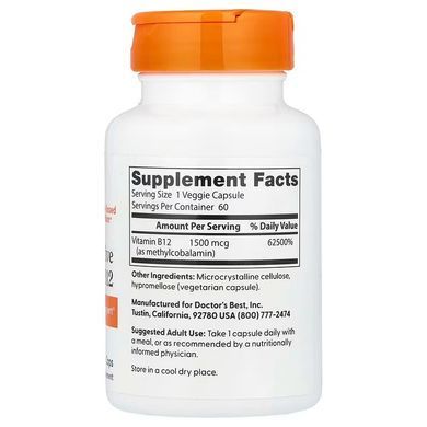 Doctor's Best Fully Active B12 1,500 mcg 60 капс. Кобаламин (B-12)