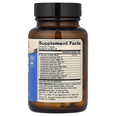 Dr. Mercola Complete Probiotics 30 капсул Пробіотики та пребіотики