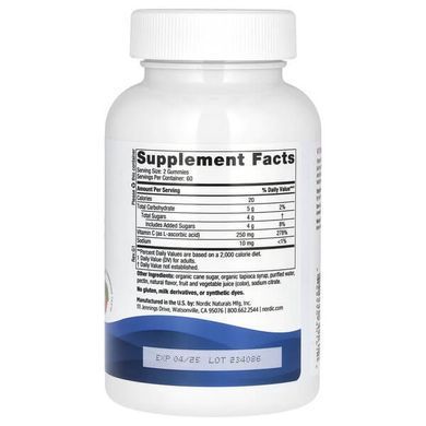 Nordic Naturals Kids Vitamin C 250 mg 120 жевательных конфет Витамин С для детей