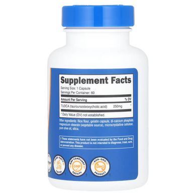 Nutricost TUDCA 250 mg 60 капсул Холін (В-4)