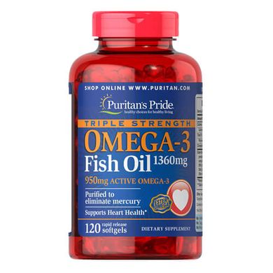 Puritan's Pride Triple Strength Omega-3 1400 mg 120 капс Омега-3
