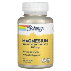 Solaray Magnesium 200 mg 100 вегетаріанських капсул Магній