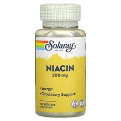 Solaray Niacin 500 mg 100 капсул Ніацин (B-3)