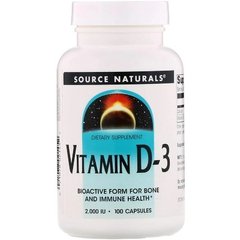 Source Naturals Vitamin D-3 2000 IU 100 капс. Витамин D