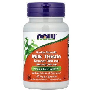 NOW Milk Thistle Extract (Silymarin 240 mg) 50 рослинних капсул Розторопша (Силімарин)