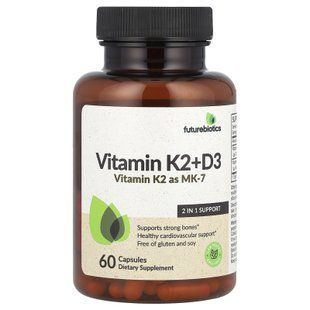Futurebiotics Vitamin K2 + D3 5000IU/90mcg 60 capsules Витамин D3 + K-2