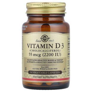 Solgar Vitamin D3 55 mcg (2,200 IU) 50 растительных капсул Витамин D