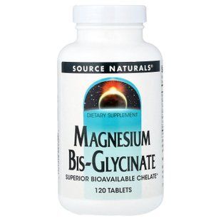 Source Naturals Magnesium Bis-Glycinate 120 Tablets Магний