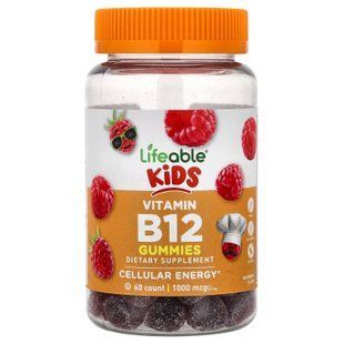 Lifeable Kids Vitamin B12 1,000 mg 60 жевательных конфет Кобаламин (B-12)