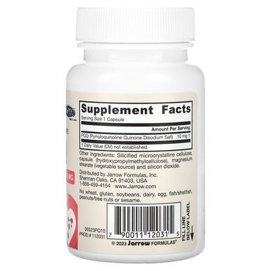 Jarrow Formulas PQQ 10 mg 30 Veg Caps Пирролохинолинхинон (PQQ)