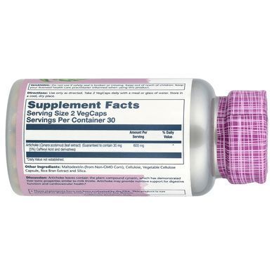 Solaray Artichoke Leaf Extract 300 mg 60 VegCaps Артишок