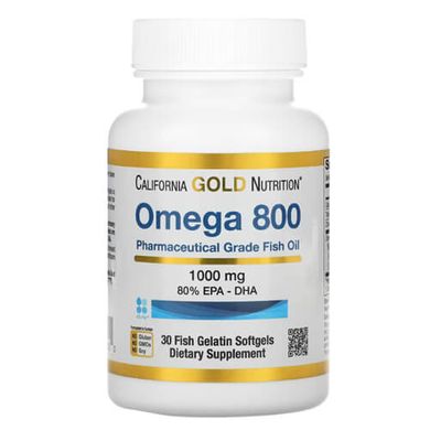 California Gold Nutrition Omega 800 80% EPA/DHA 1000 mg 30 капс Омега-3