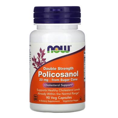 NOW Double Strength Policosanol 20 mg 90 капсул Поликозанол