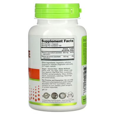 NutriBiotic Sodium Ascorbate 100 капс. Витамин С