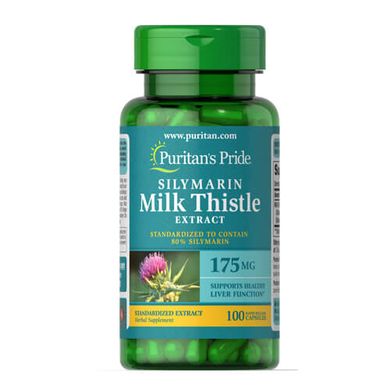 Puritan's Pride Milk Thistle Standardized 175 mg (Silymarin) 100 капсул Расторопша (Силимарин)