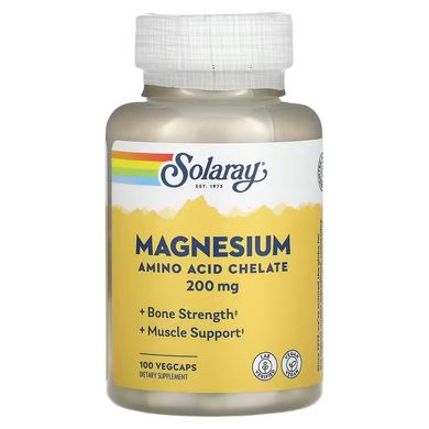 Solaray Magnesium 200 mg 100 вегетарианских капс Магний