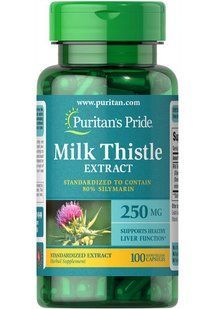 Puritan's Pride Milk Thistle Standardized 250 mg (Silymarin) 100 Capsules Расторопша (Силимарин)