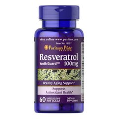Puritan's Pride Resveratrol 100 mg 60 рідких капсул Ресвератрол