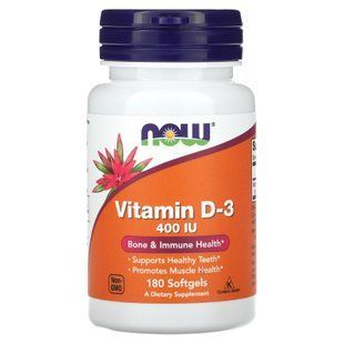 NOW Vitamin D-3 400 IU 180 капсул Вітамін D