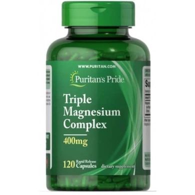 Puritan's Pride Magnesium Triple Complex 400 mg 120 капсул Магній