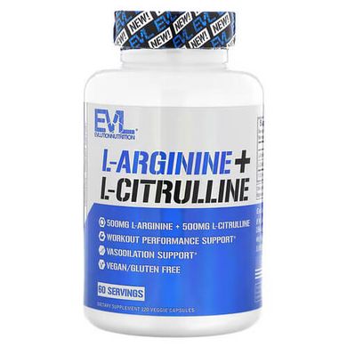 EVLution Nutrition L-Arginine + L-Citrulline 120 caps Аргинин