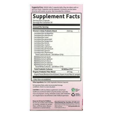 Garden of Life Probiotics Once Daily Women's 50 Billion 30 растительных капсул Пробиотики и пребиотики