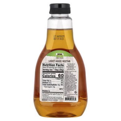 NOW Organic Agave Nectar Light 660 грам Сиропи