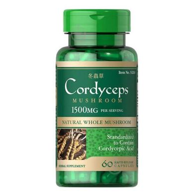 Puritan's Pride Cordyceps Mushroom 750 mg 60 капсул Грибы