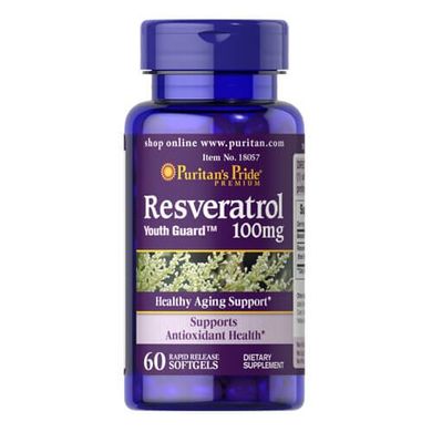 Puritan's Pride Resveratrol 100 mg 60 жидких капсул Ресвератрол