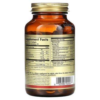Solgar Omega 3-6-9 1300 mg 60 softgels Омега 3-6-9