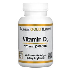 California Gold Nutrition Vitamin D3 5000 IU 360 капс Витамин D