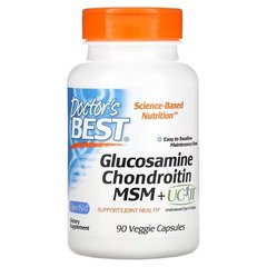 Doctor's Best Glucosamine Chondroitin MSM + UCII 90 капсул Глюкозамін і хондроїтін