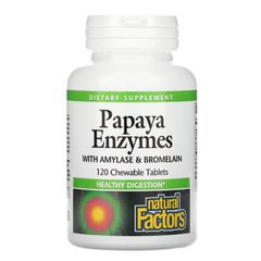 Natural Factors Papaya 120 жувальних таблеток Папайя