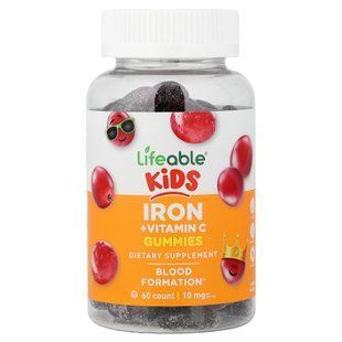 Lifeable Kids Iron + Vitamin C 10 mg 60 жевательных конфет Железо