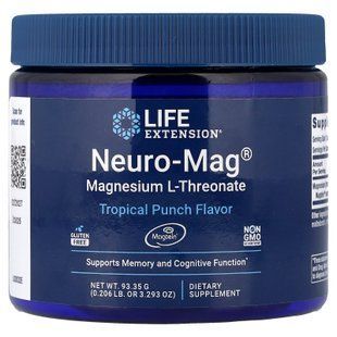Life Extension Neuro-Mag Magnesium L-Threonate Tropical Punch 93.35 грам Магній