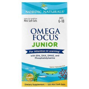 Nordic Naturals Omega Focus Junior 120 мини-капсул Омега-3 для детей