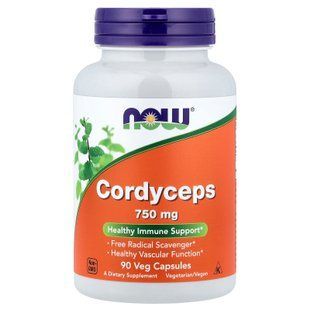 NOW Cordyceps 750 mg 90 капсул Гриби