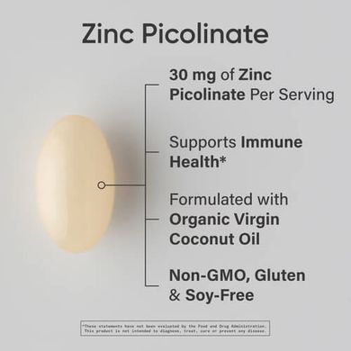 Sports Research Zinc Picolinate 30 mg 90 рідких капсул (04.2027) Цинк