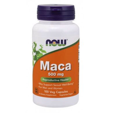 NOW Maca 500 mg 100 капсул Мака