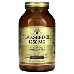 Solgar Flaxseed Oil 1,250 mg 100 капсул Інші екстракти