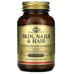 Solgar Skin Nails & Hair Advanced MSM Formula 60 таблеток Комплекс для шкіри волосся та нігтів