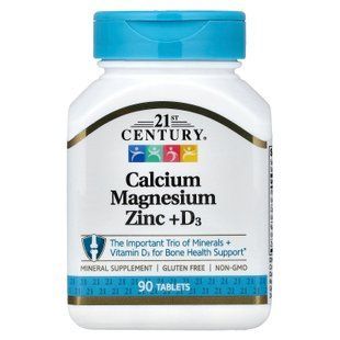 21st Century Calcium Magnesium Zinc + D3 90 Tab Минеральные комплексы