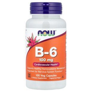 NOW B-6 100 mg 100 caps Пиридоксин (B-6)