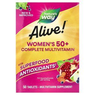 Nature's Way Alive! Women's 50+ Complete Multivitamin 50 таблеток Вітаміни для віку 50+