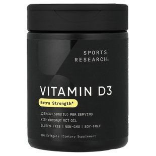 Sports Research Vitamin D3 125 mcg (5,000 IU) 360 рідких капсул Вітамін D