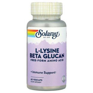 Solaray L-Lysine Beta Glucan 1000 mg 60 растительных капсул Лизин