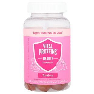 Vital Proteins Beauty Gummies Strawberry 60 жувальних таблеток Комплекс для шкіри волосся та нігтів