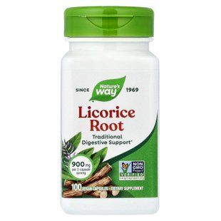 Nature's Way Licorice Root 900 mg 100 капсул Солодка корінь (Licorice)